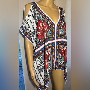 Jealous Tomato cold shoulder, short sleeve blouse. Sz.S